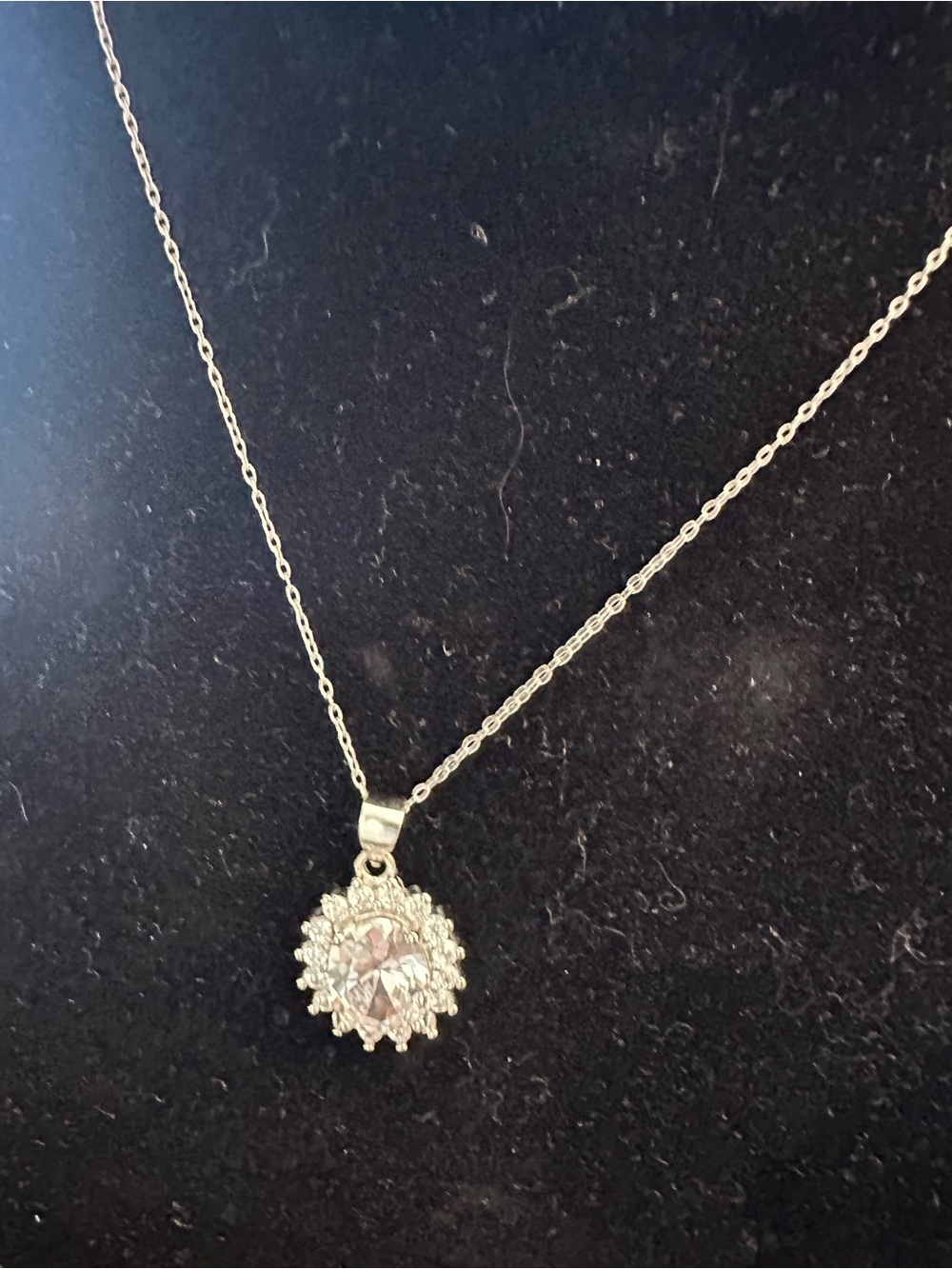 26” Rhodium over 925 SS CZ Pendant Necklace